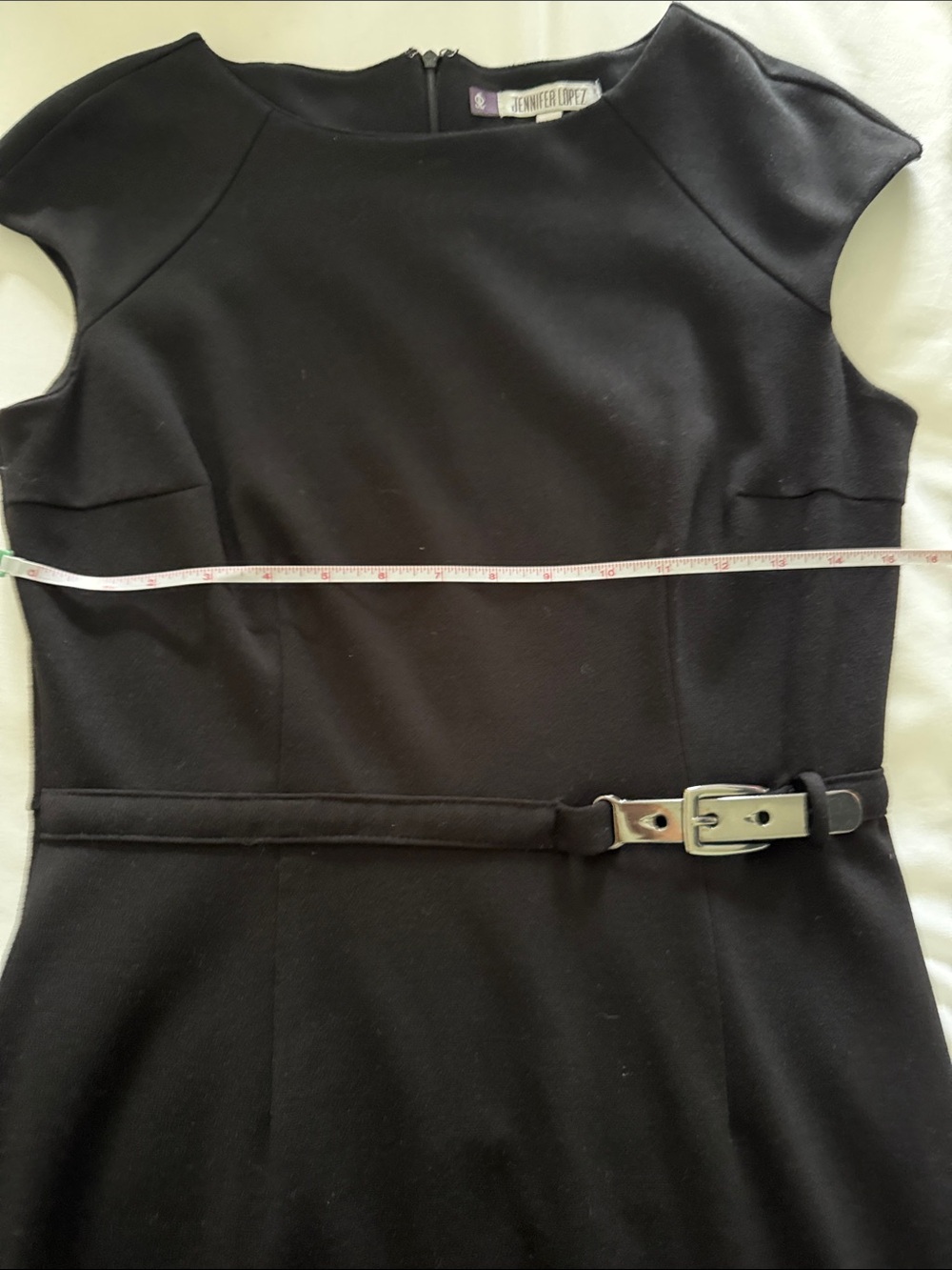 Jennifer Lopez SZ10 Black Belted Sheath Dress - Picture 2 of 8